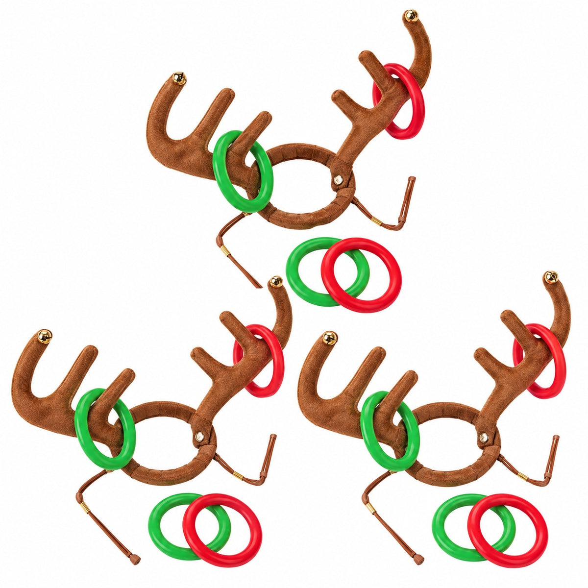 Christmas Games for Family Party, Inflatable Reindeer Antler Ring Toss Game Great Christmas Games for Adults and Kids