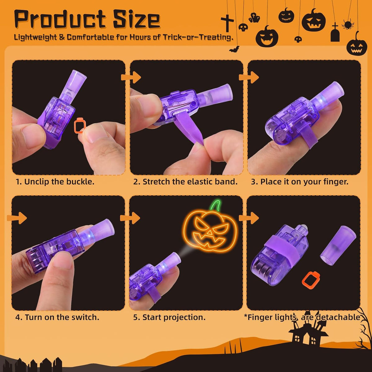 Halloween Party Favors for Kids, 36pcs Finger Lights