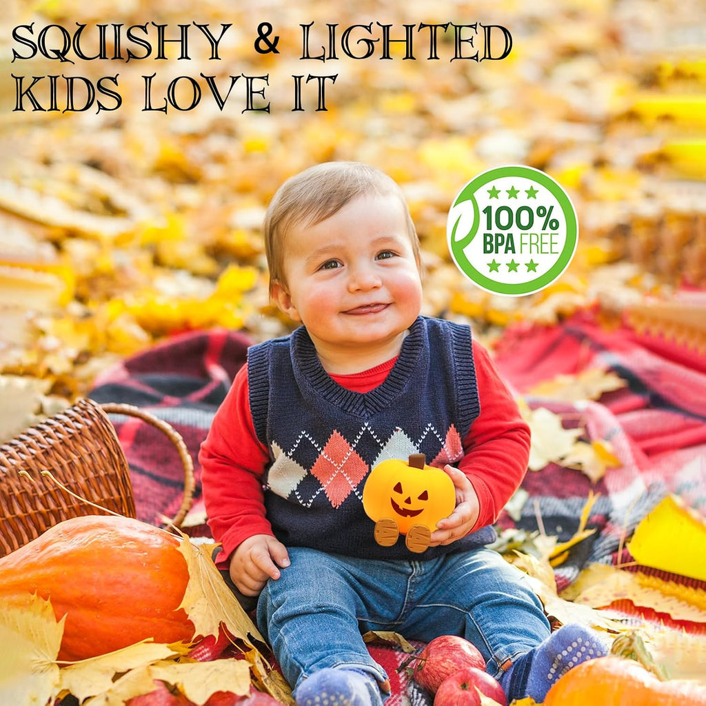 Pumpkin Night Light for Kids Cute Jack O Lantern Halloween Decor Nightlight for Baby