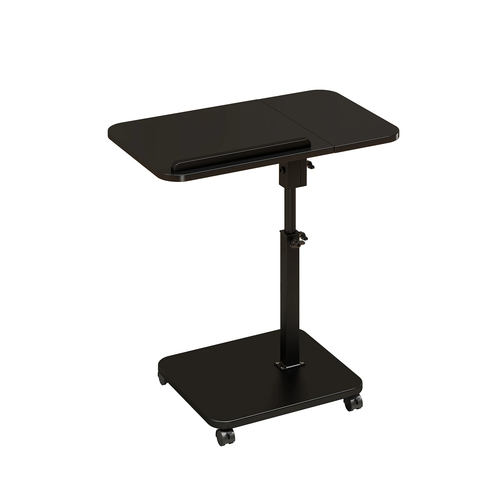 Adjustable Height C-Shaped TV Tray Table - Heavy Duty Side Table with 360° Swivel Heavy Metal Base, Portable Snack Tray for Couch Eating, Mobile Living Room Furniture for Small Spaces