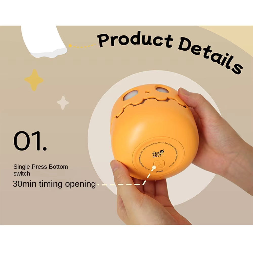 Creative Halloween Pumpkins Lamp Auto-off Timer Push Type Mini Pumpkin LED Lantern Warm Light Ornament Pumpkin Night Light Desk 2 sold