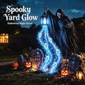 Halloween Solar Garden Stake Light, Soul Harvester Ghost Light, Blue LED Outdoor Yard Decor, Spooky Halloween Lawn Light, Solar Powered Garden Stake