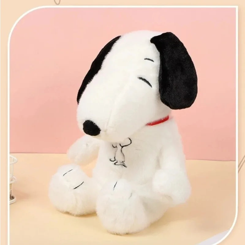 2026 New Breathing Soothing Snoopy white dog Plush Doll Sleeping Companion Music and Light Doll Sensory Stuffed Toy Kids Gifts