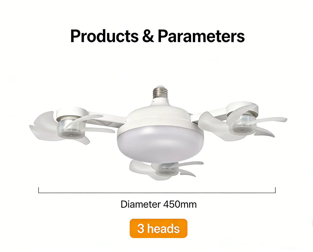 Contemporary Screw-In Ceiling Fan Light with Remote Control, Foldable 4-Blade E26 Medium Base, Quiet Cooling Ceiling Fan with Built-In Lighting, Easy Installation for Everyday Bedroom, Kitchen Use