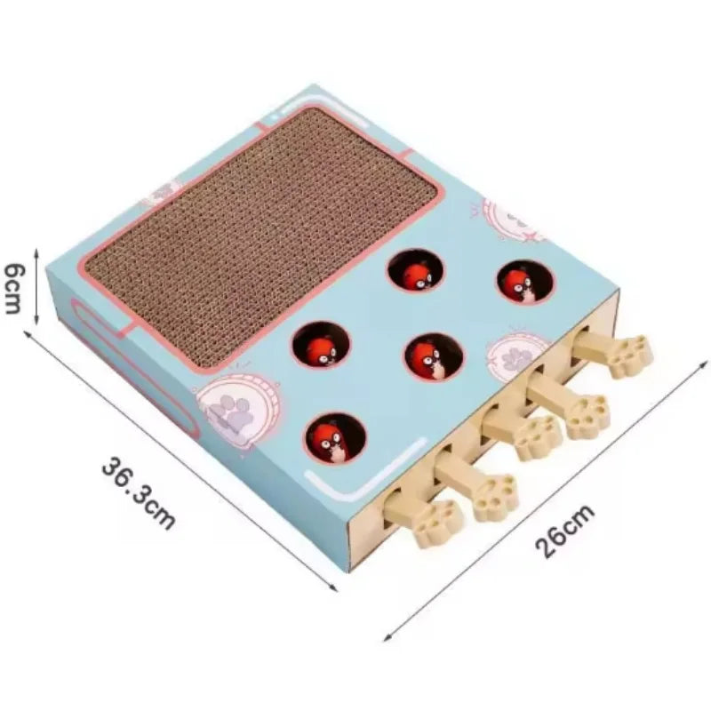 Cat Toy Whack-a-Mole Cat Scratching Board Toy Grinding Claw Rest Play Funny CatInteractive Multifunctional Cat Supplies