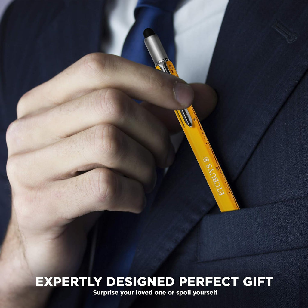Screwdriver Pen Pocket Multi-Tool 6 in 1 – Multi-Functional & Sturdy Aluminum DIY Tool, With Screwdriver, Stylus, Bubble Level, Ruler & Phillips Flathead Bit, Unique Gift Idea 2
