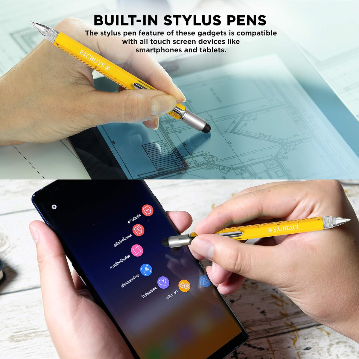 Screwdriver Pen Pocket Multi-Tool 6 in 1 – Multi-Functional & Sturdy Aluminum DIY Tool, With Screwdriver, Stylus, Bubble Level, Ruler & Phillips Flathead Bit, Unique Gift Idea 2