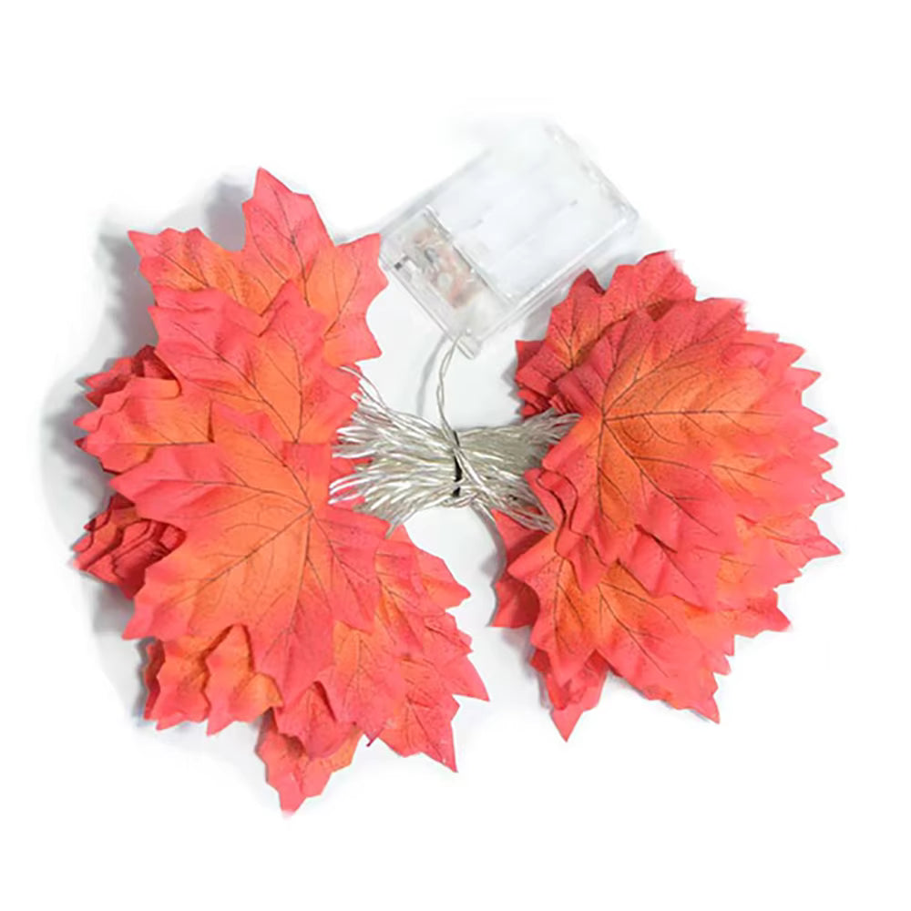 2/3/6M Christmas Decoration Artificial Maple Leaf Leaves LED Light String Lantern Garland Home Party DIY Deco Halloween New Yea