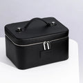 Fashion PU Handheld Makeup Bag with Compartment Large Capacity Portable Leather Makeup Pack Waterpoor Leather Cosmetic Pouch