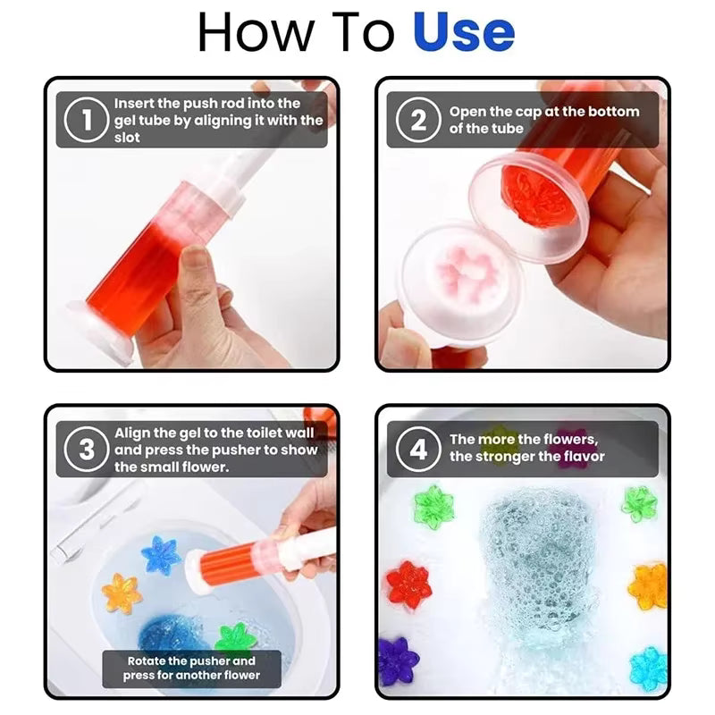 Toilet Cleaner Gel Stick, Solid Aromatherapy Air Freshener, Long Lasting Fragrance Deodorizer for Bathroom Odor Removal
